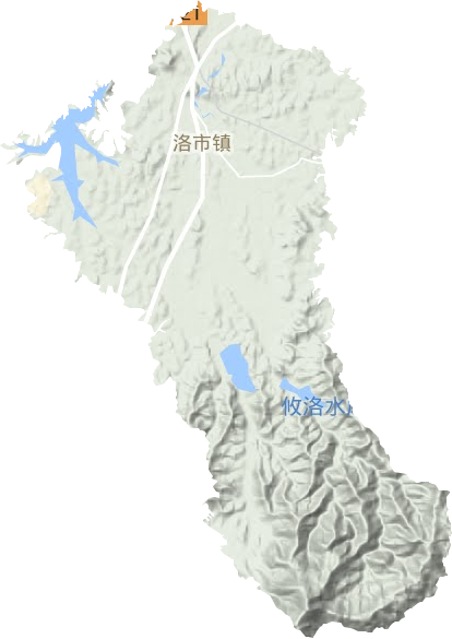 洛市镇地形地图