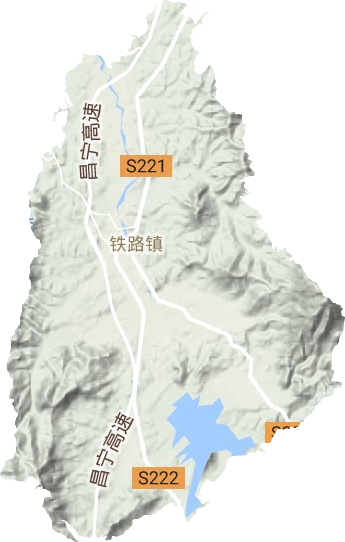 铁路镇地形地图