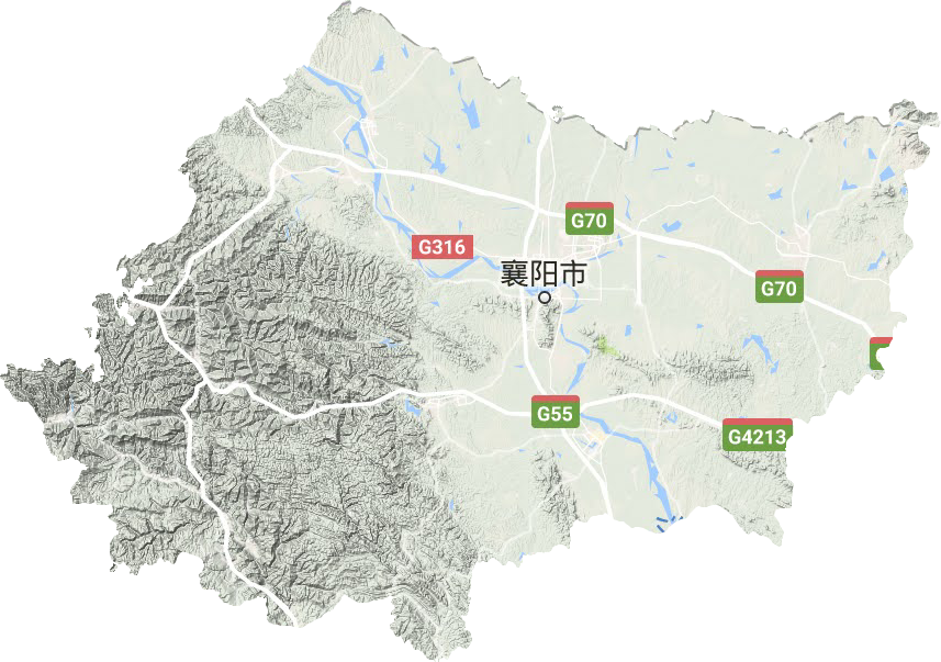 襄阳市地形地图
