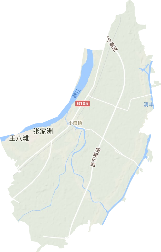 小港镇地形地图