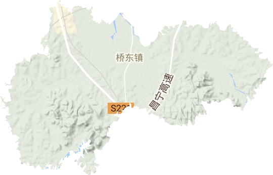桥东镇地形地图