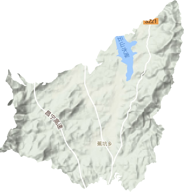 蕉坑乡地形地图