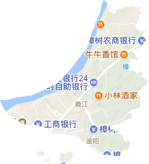 鹿江街道地形地图