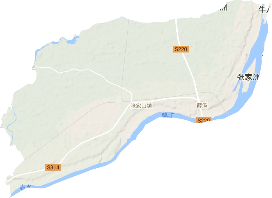 张家山街道地形地图