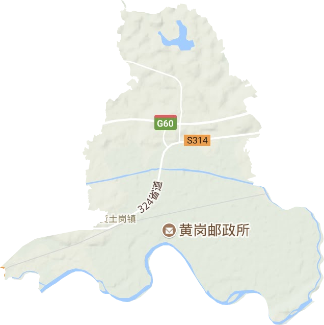黄土岗镇地形地图