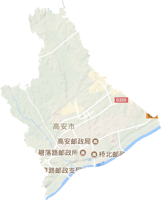 瑞州街道地形地图