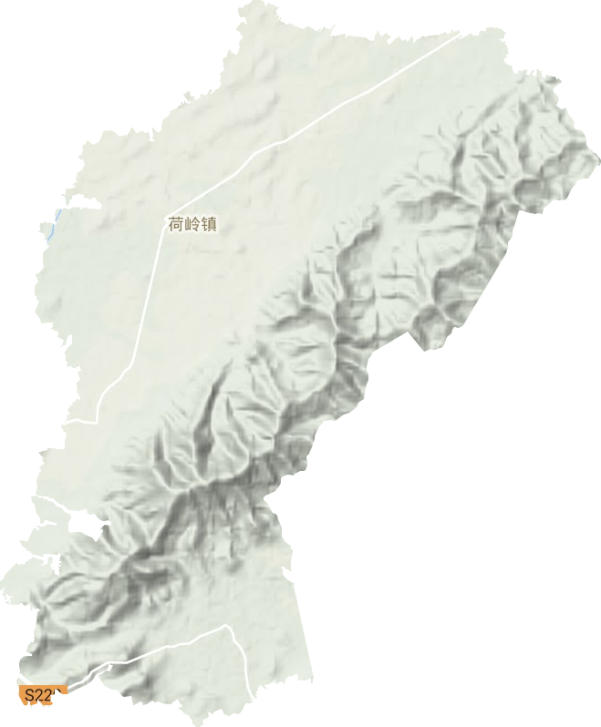 荷岭镇地形地图