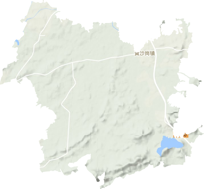 黄沙岗镇地形地图