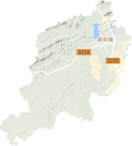新街镇地形地图