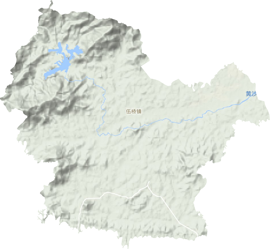 伍桥镇地形地图