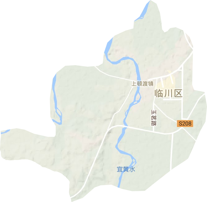 上顿渡镇地形地图