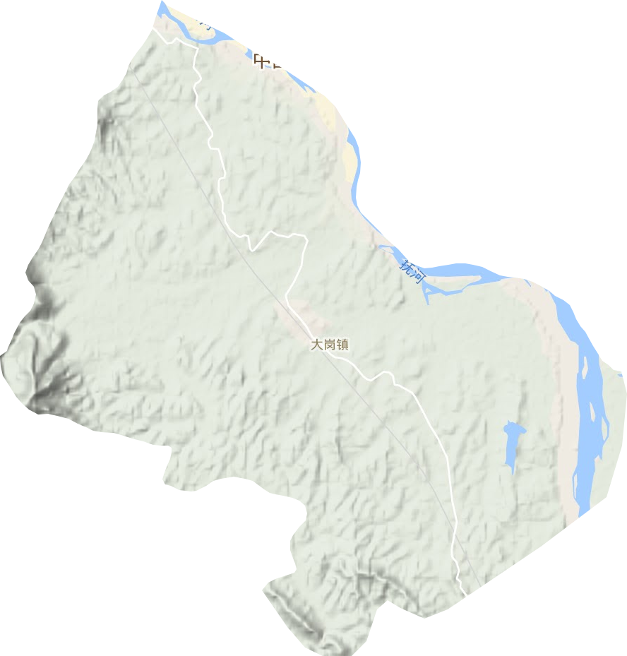 大岗镇地形地图
