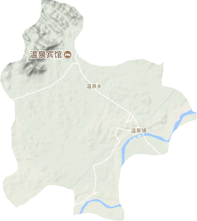 温泉镇地形地图