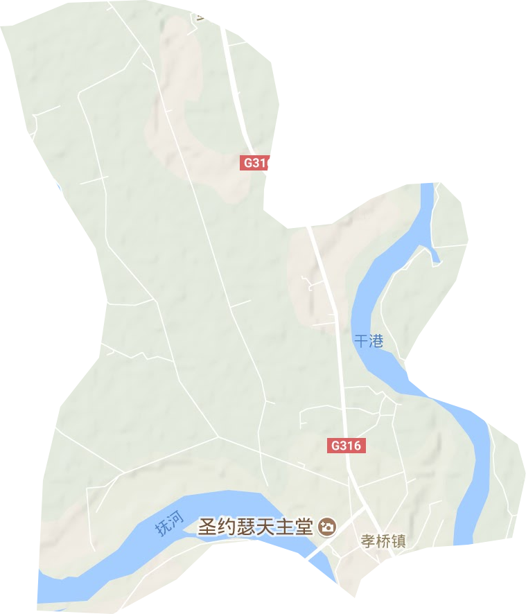 孝桥镇地形地图