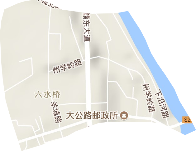 六水桥街道地形地图