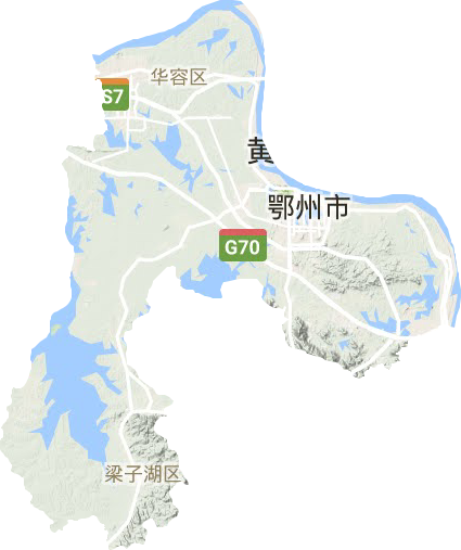 鄂州市地形地图