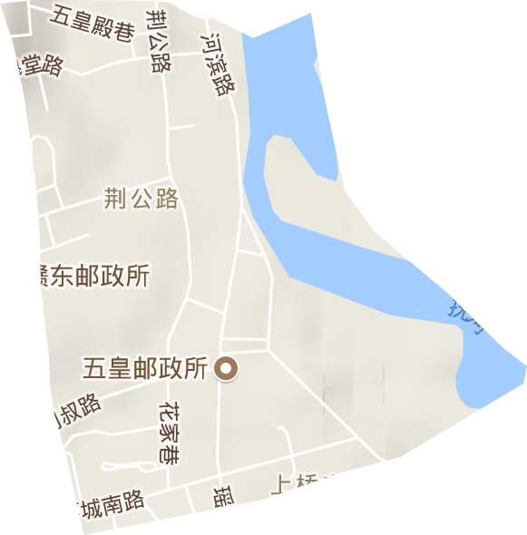 荆公路街道地形地图