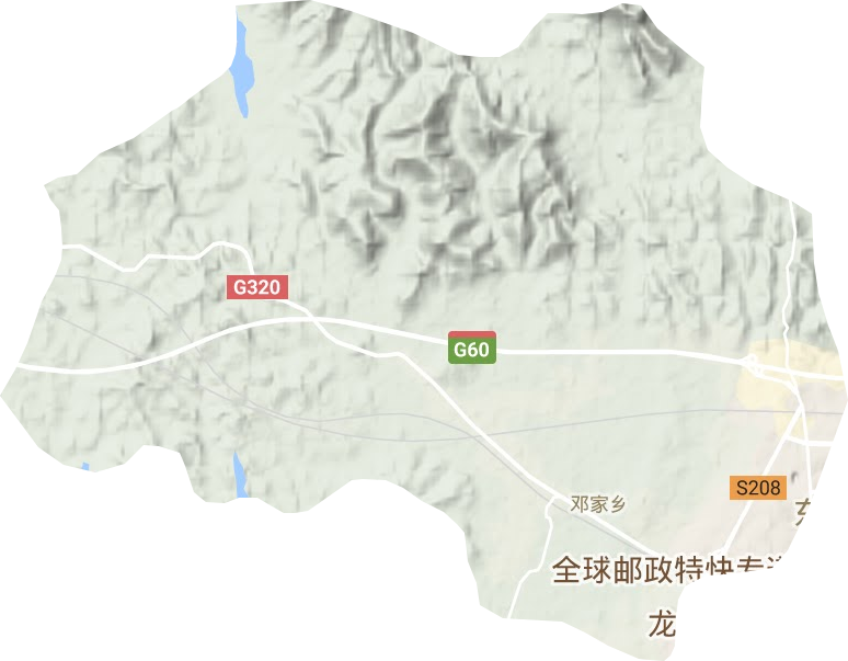 邓家乡地形地图
