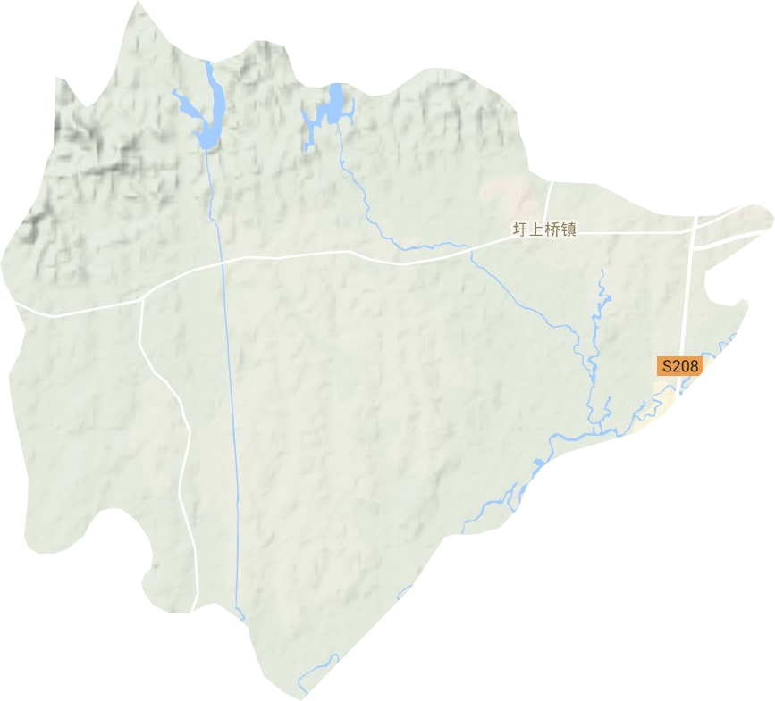 圩上桥镇地形地图