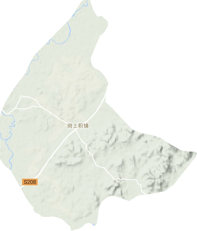 岗上积镇地形地图