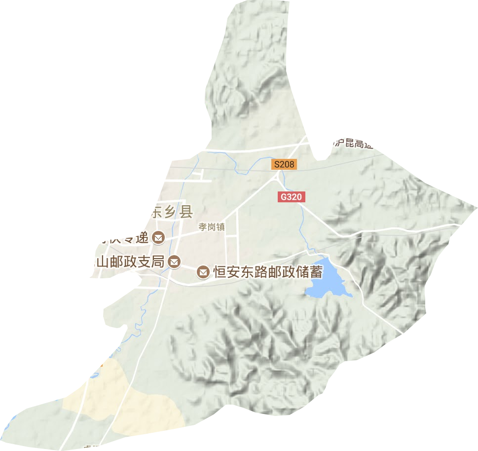 孝岗镇地形地图