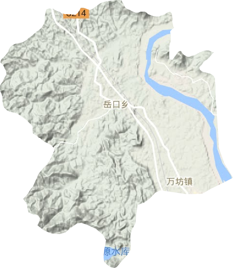 万坊镇地形地图