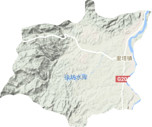 里塔镇地形地图