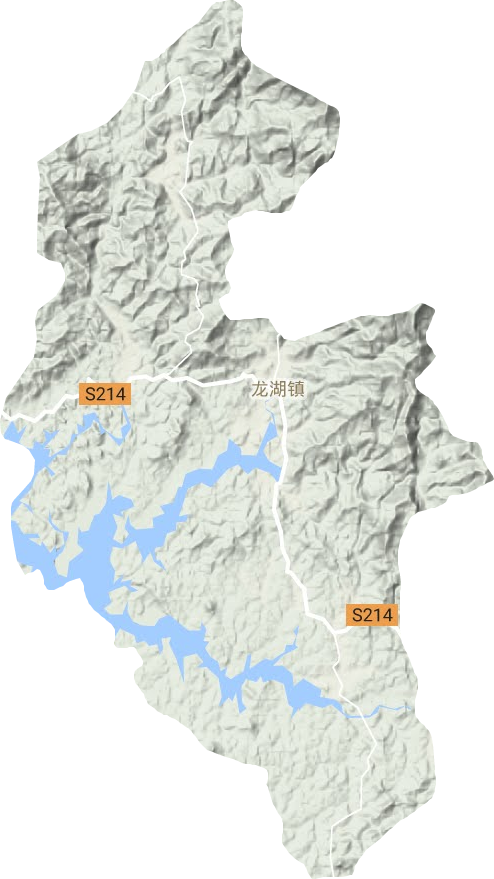 龙湖镇地形地图