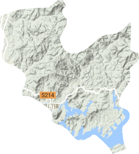 洪门镇地形地图