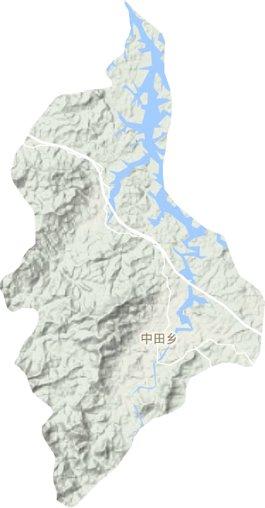 中田乡地形地图
