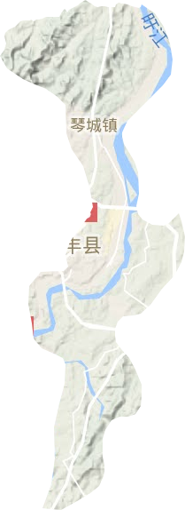 琴城镇地形地图
