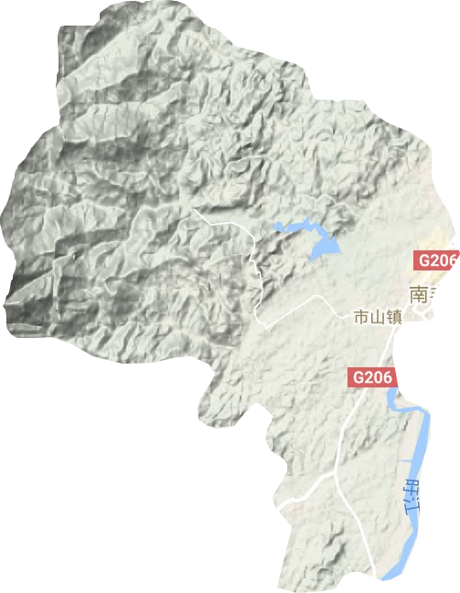 市山镇地形地图