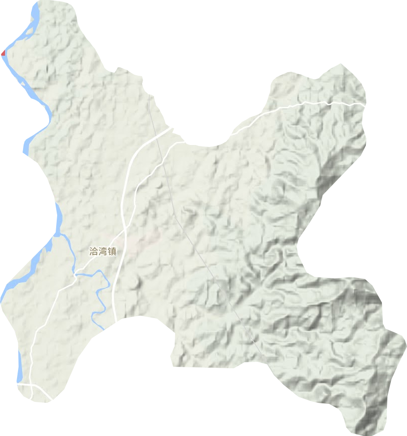 洽湾镇地形地图