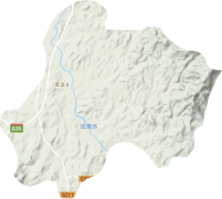 莱溪乡地形地图