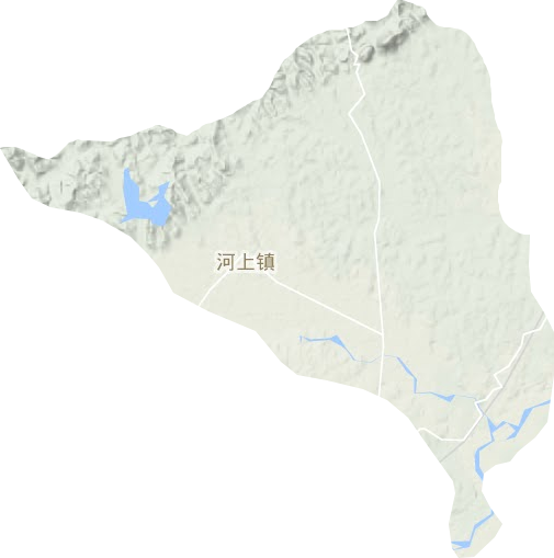 河上镇地形地图