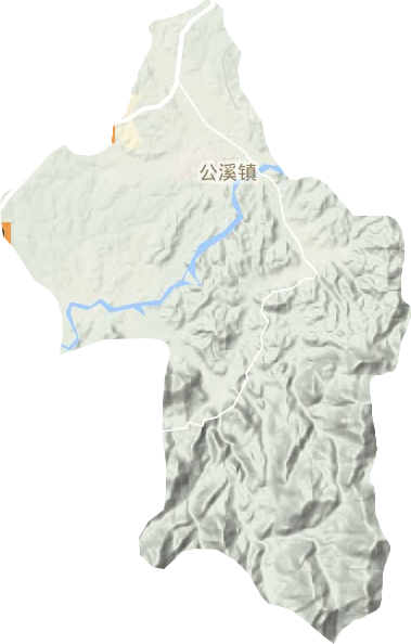 公溪镇地形地图