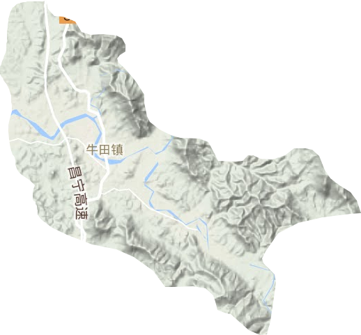 牛田镇地形地图