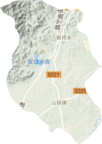 山砀镇地形地图