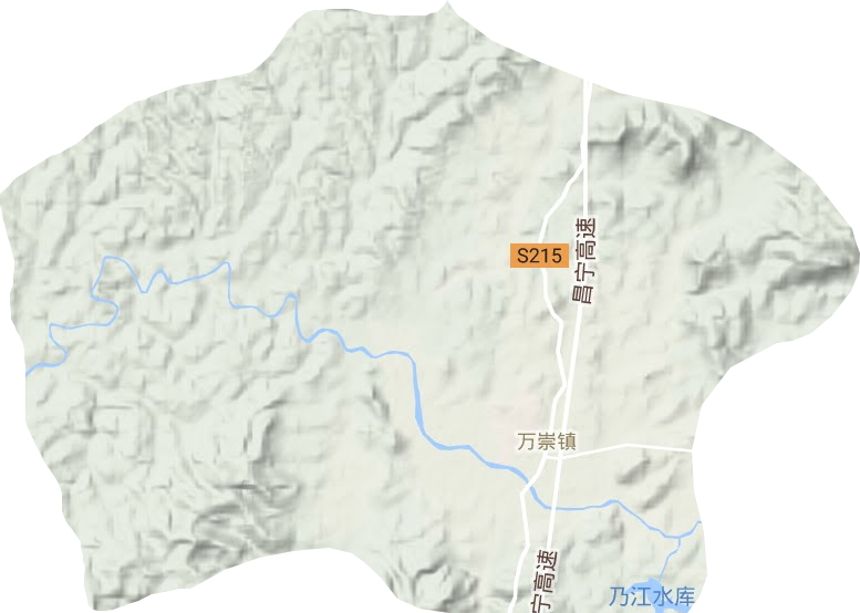 万崇镇地形地图