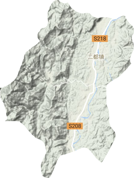 二都镇地形地图