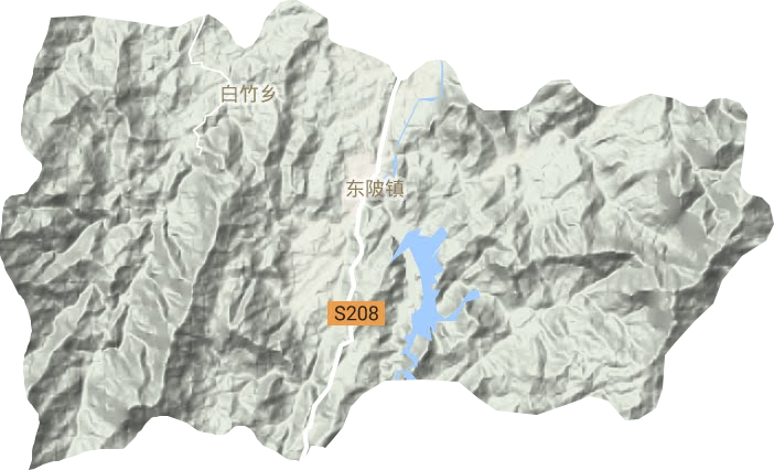 东陂镇地形地图