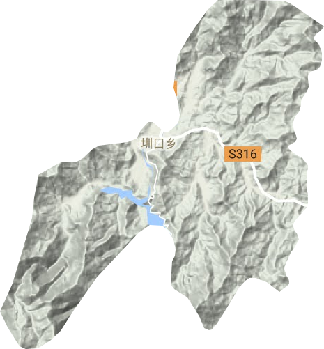 圳口乡地形地图