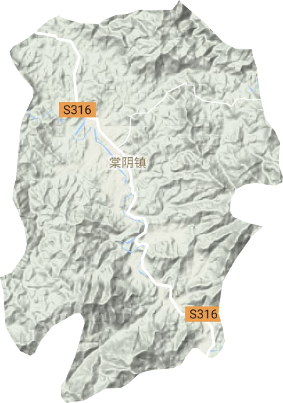 棠阴镇地形地图