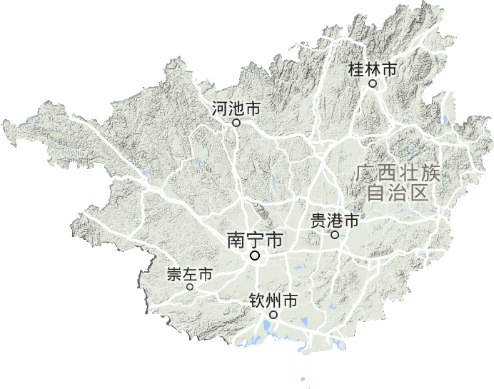 广西地形地图