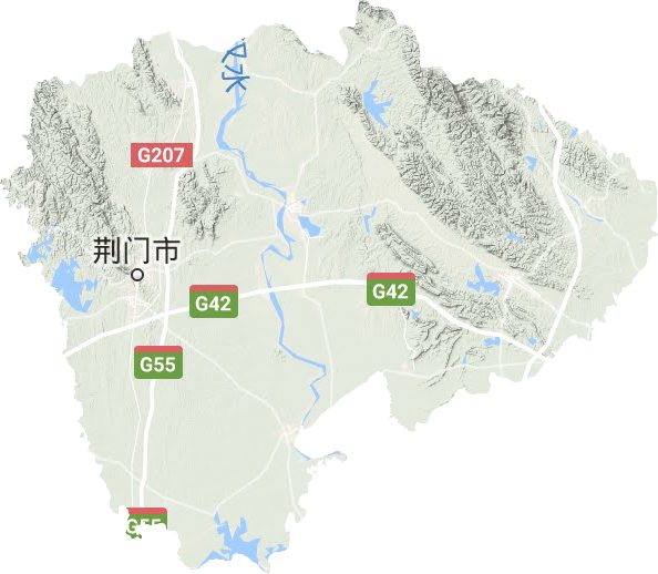 荆门市地形地图