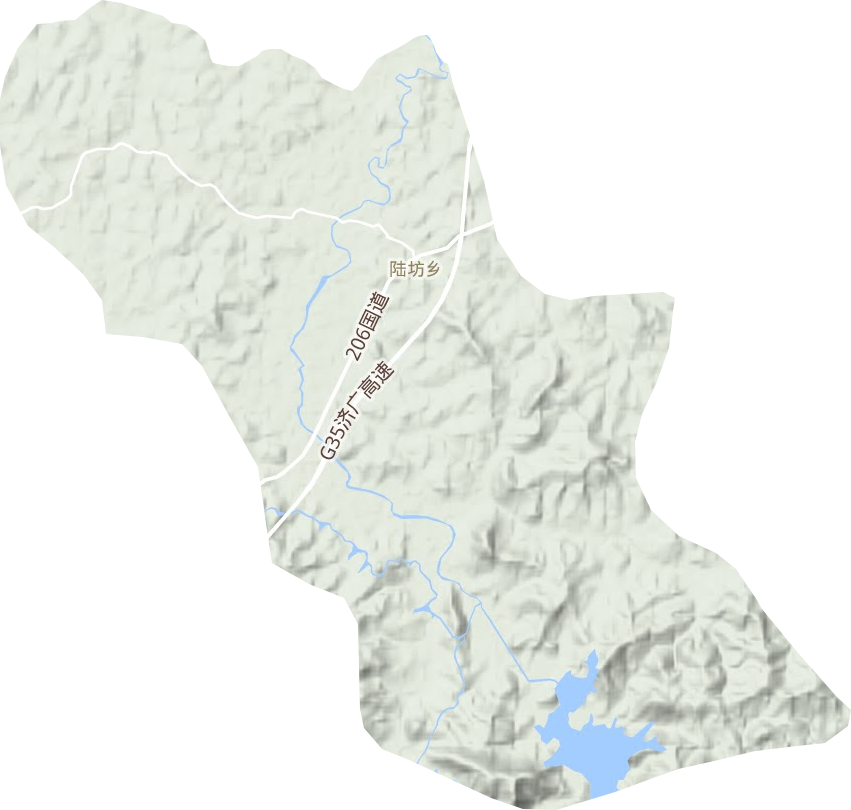 陆坊乡地形地图