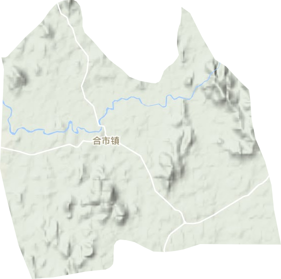 合市镇地形地图