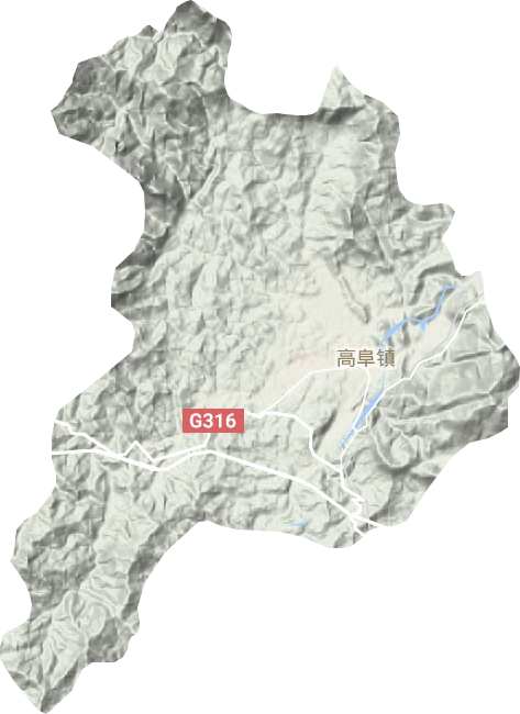 高阜镇地形地图