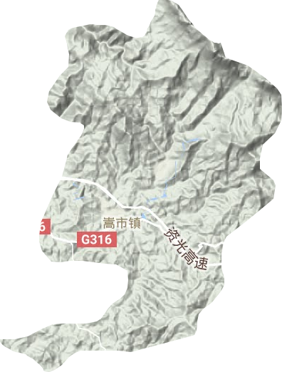嵩市镇地形地图
