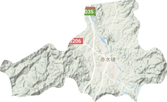 赤水镇地形地图